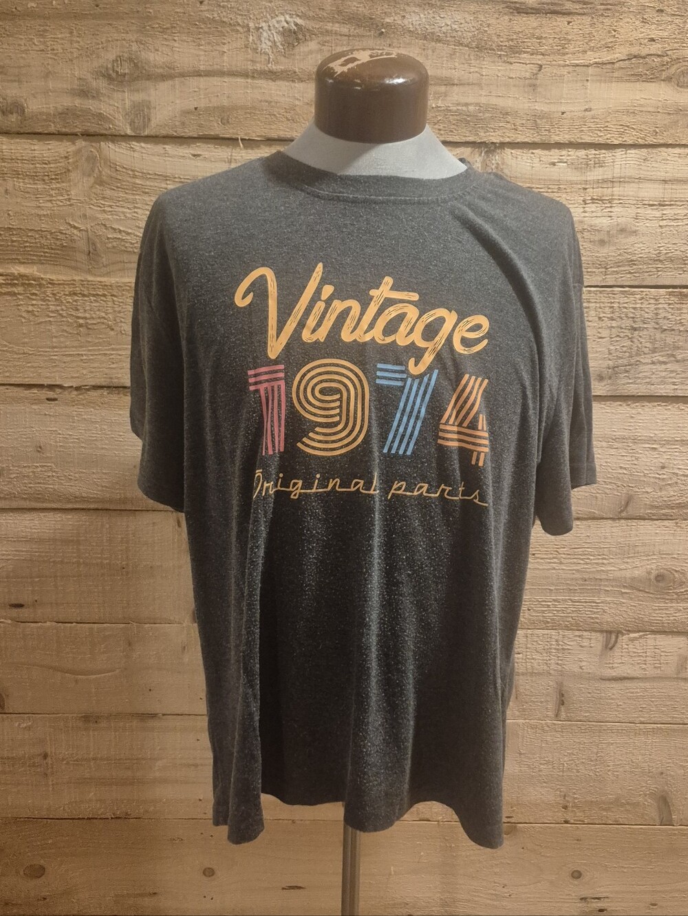 5/$30 or 10/$50. Vintage 1974 Graphic Tee - Charcoal